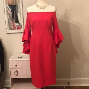 NWT Milly off shoulder midi dress sz10